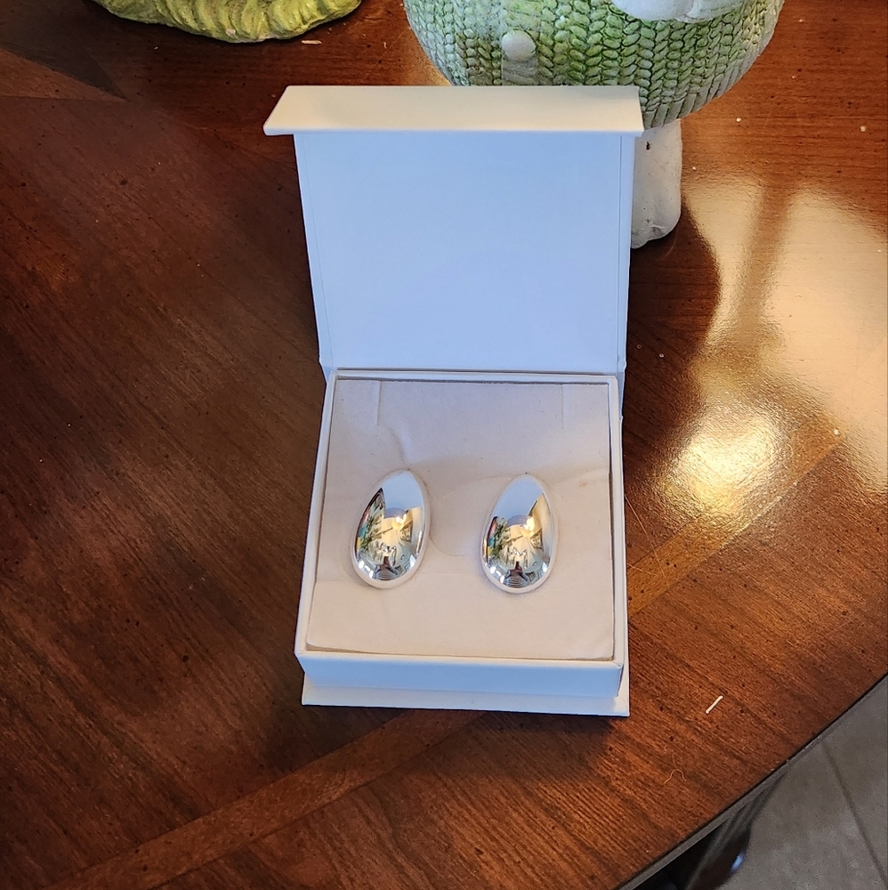 Heaven Mayhem Bean Silver Earrings